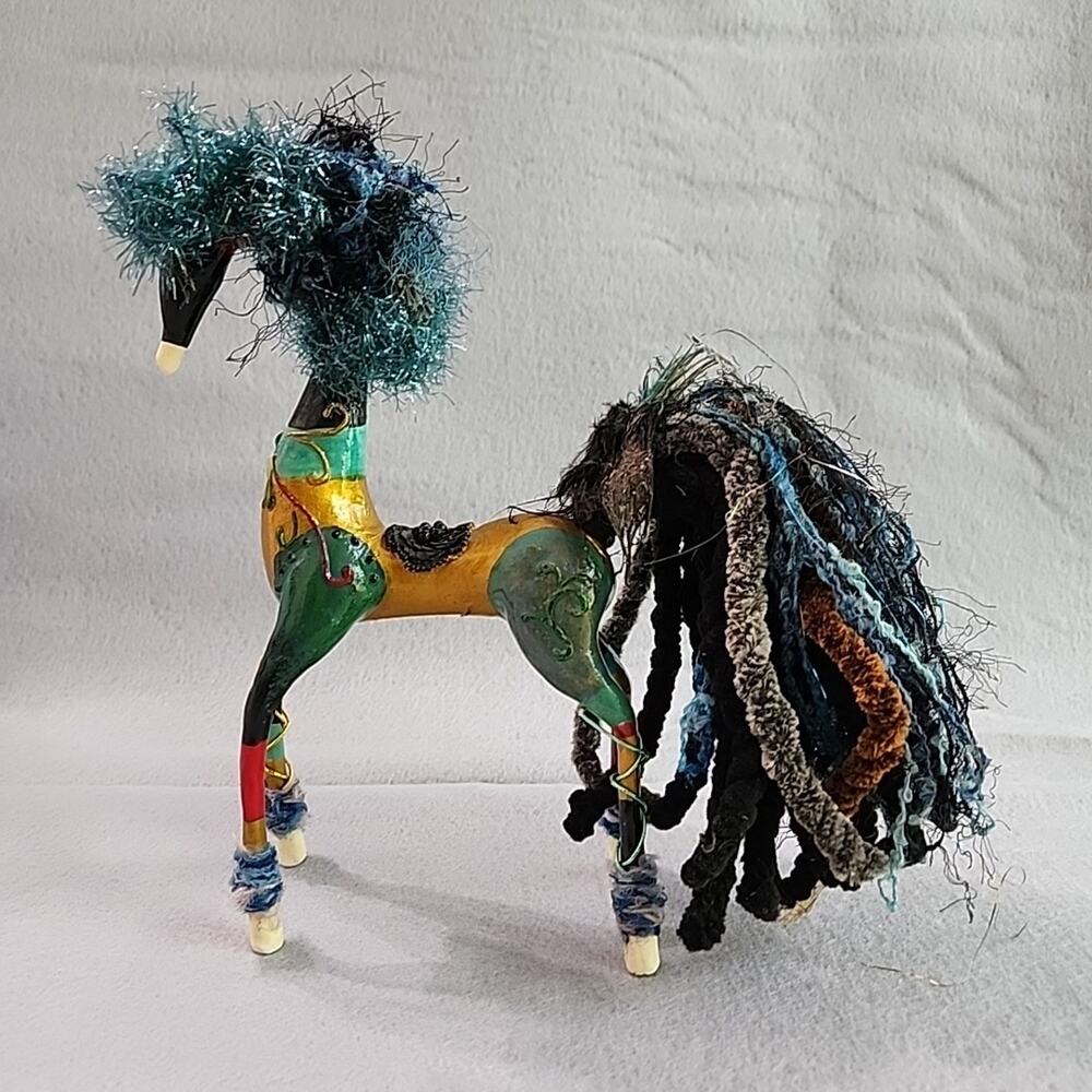 Jeanie Shackelford Horse Sculpture Figure Signed Devine Equine Series Whimsical
